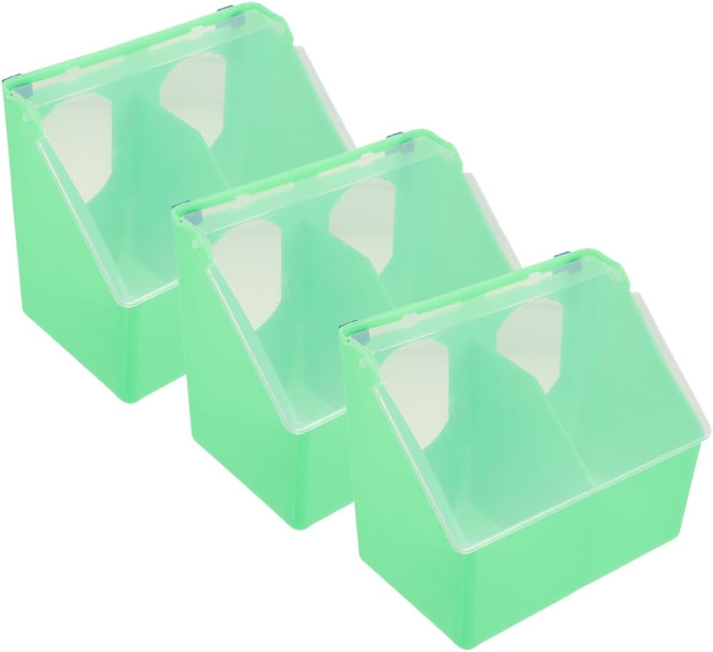 INOOMP Bird Cage Feeder Bowls 3pcs Pigeon Feeder Bird Cage Hanging Food Water Dispenser 2 Hole Parrot Compartment Box for Chicken Canaries Quail Parrot Parakeets