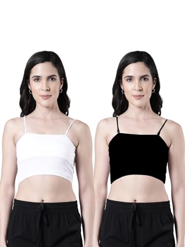 Image of Femmora Body Hugging Crop Top, Soft and Comfortable Cotton Fabric and Adjustable Shoulder Strap and Detachable Cookie Pad, for Women, Pack of 1