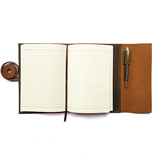 Sovereign-Gear-Lined-Paper-Refill-Notebooks-Refillable-Leather-Journal--Eco-Friendly-Acid-Free-Tree-Free-Recycled-Sheets-A5-Ruled-Notepad-825-x-575-with-240-Soft-Pages-and-Bookmark