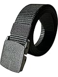 MIGURA Cínturón Táctico Para Hombres Mujer, Cinturón Tela Hebilla Cobra Resistente Correa Trabajo Cinturón Casual Táctico Cinturón Ajustable Talla Universal (Negro)