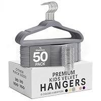 Utopia Home Kinder-Kleiderbügel aus Samt (50 Stück) – 27,9 cm (11 Zoll) robuster Baby-Kleiderbügel – rutschfest für den täglichen Gebrauch (Grau)