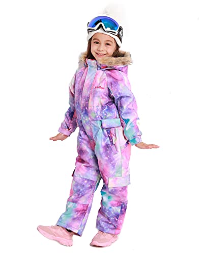 Bluemagic Little Kid's One Piece Overall Snowsuits Ski Suits Jackets Coats Jumpsuits,Ppl Glx,120cm