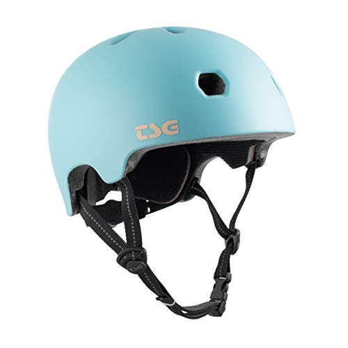 TSG Meta Skate- und Fahrradhelm mit Einstellsystem, für Radfahren, BMX, Skateboarden, Rollerblading, Roller Derby, E-Boarding, E-Skating, Longboarding, Vert, Park, Urban (Satin Blue Tint, L/XL 58-60