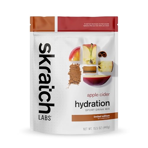 SKRATCH LABS Sport Hydration Drink Mix | Hidratos de carbono, electrolitos en polvo | 440 g | Sidra de manzana | Resistencia, entrenamiento, competición | Sin gluten, vegano