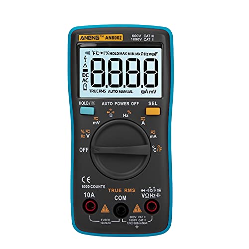 Eacam 6000 Counts Multifunctional Digital Multimeter Voltmeter Ammeter Handheld Mini Universal Meter High Accuracy Measure Temperature AC/DC Voltage AC/DC Current Resistance Tester