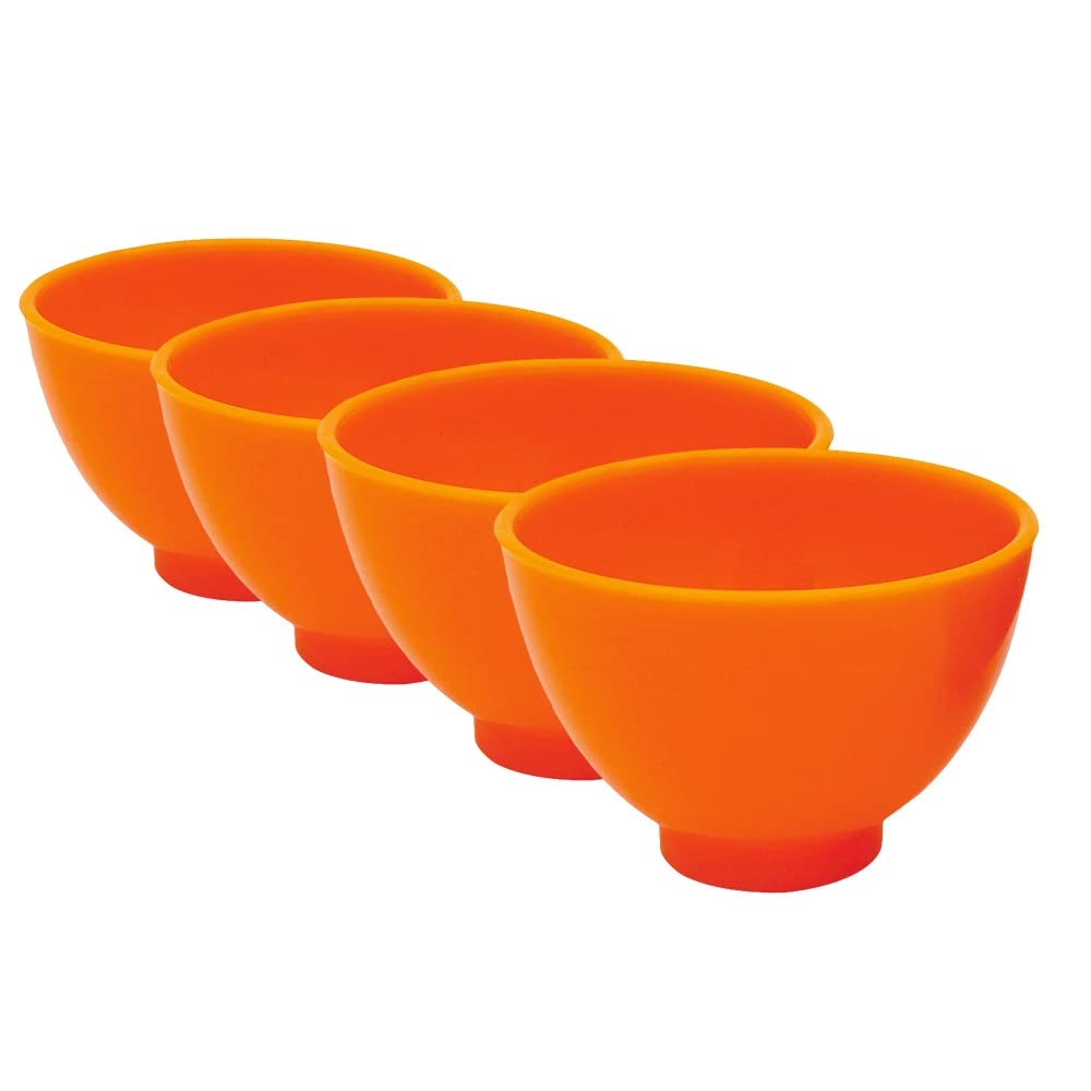 Thicken Flexible Rubber Mixing Bowl Rubber Mixing Cup for Alginate and Plaster Materials Medium Size Four a Set (Deep Green)