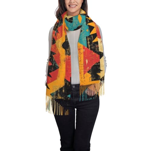 Irregular mysterious patterns Scarf shawl, tassel scarf, tassel shawl, tassel scarf