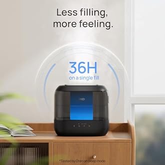 Dreo Humidifiers for Bedroom, Top Fill 4L Supersized Cool Mist Humidifier with Oil Diffuser and Nightlight, 32H Runtime, Quiet Ultrasonic Humidifiers for Home, Large Room, Baby Nursery and Plants