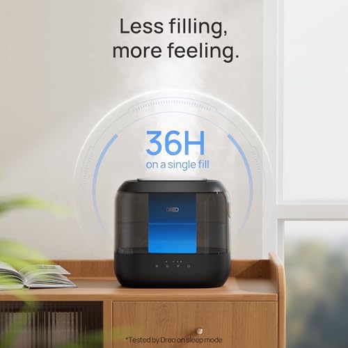 Humidifiers for Bedroom, Top Fill 4L Supersized Cool Mist Humidifier with Oil Diffuser and Nightlight, 32H Runtime, Quiet Ultrasonic Humidifiers for Home, Large Room, Baby Nursery and Plants