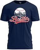 TeeStock Boston Baseball Shirt Cityscape Fan T-Shirt with Urban Skyline Graphic