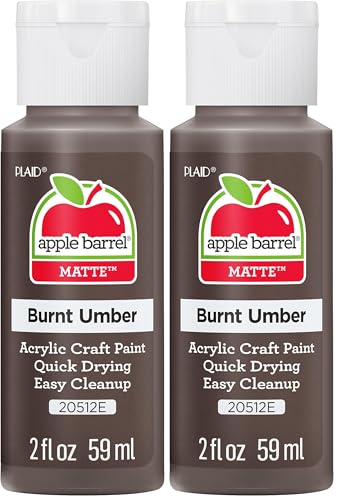 Image of Apple Barrel Acrylic Paint in Assorted Colors (2 oz), 20512, Burnt Umber (Pack of 2)