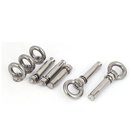 Aexit M8x70mm Expansion Screws Closed Hook Anchor Bolts 5pcs for Wall Concrete Brick (b7908f94379a0b112f22cf28d81ca33d)
