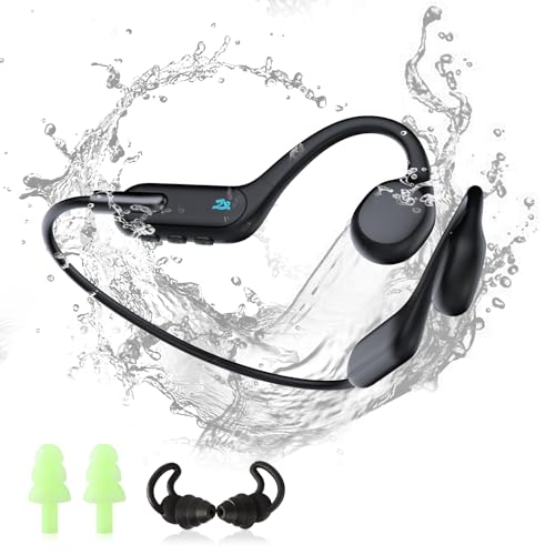 HIFI WALKER Auriculares Conducción Ósea Natación, IPX8 Impermeables para Nadar, MP3 32GB, Bluetooth 6.0, Open Ear Acuáticos para Piscina, Correr, Ciclismo y Gimnasio