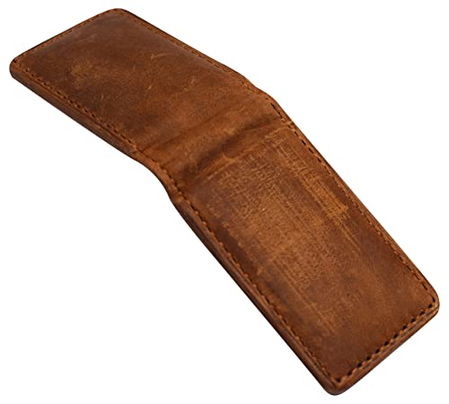 Slim Magnetic Money Clip Hunter Leather Business Card Holder for Men4