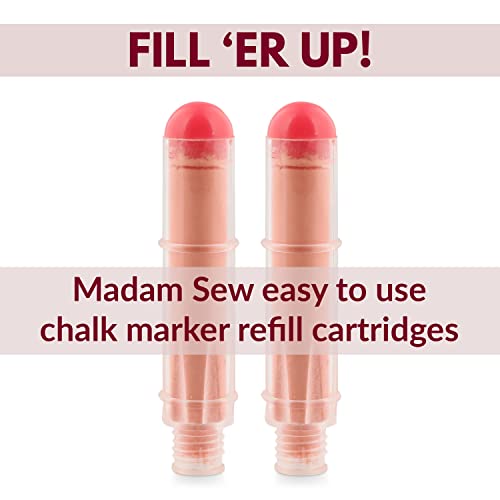 image for Madam Sew Chalk Fabric Marker Refill Cartridges – Quick, Clean, Leak