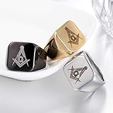 · Taille 7-13 MINGDIAN Bague maçonnique en Acier Inoxydable Trois pièces, Bague Punk Rock polie Miroir, Taille 7-13