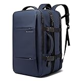 BANGE Mochila Executiva Masculina Reforçada de 40L Expansível Antifurto Impermeável para Notebooks de Até 17.3 Polegadas - Azul