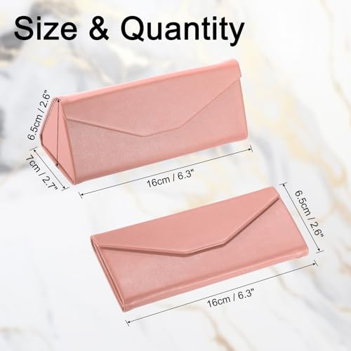 Image of PATIKIL Foldable Glasses Case, Triangle Magnetic Sunglasses Organizer Case PU Leather Hard Eyeglass Case (1 Pcs)