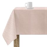 MATERIAL: Mantel vichy de tela resinado para mesa rectangular 100% algodón resinado antimanchas. Mantel con dos capas de resina y una de teflón, lo que hace que el mantel rectangular no se quede completamente rígido. Mantel NO hule, sin plástico, sin rigidez, siendo así, un mantel vichy de algodón.