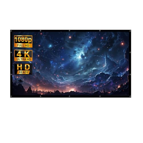 Outdoor Indoor 4K HD Anti-Crease Projector Screen, Portable Foldable Lightweight Washable Movie Screen para Escuela, Hogar, Cine y Oficina (150in/4:3) miniatura 1