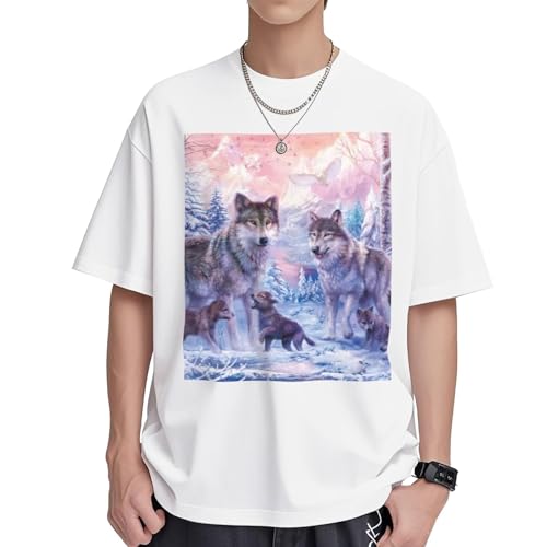 T-shirt loup femme coton col rond confortable contre la chaleur