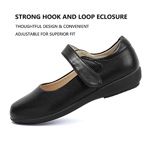 PANDANINJIA Girls Mary Jane School Uniform Dress Shoes Girl Flats for Toddler Little Big Kids2