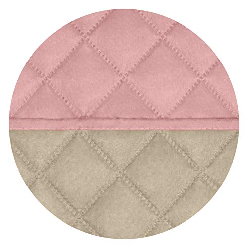 Image of PureFit Reversible Quilted Sofa Cover, Water Resistant Slipcover Furniture Protector, Washable Couch Cover with Non Slip Foam and Elastic Straps for Kids, Dogs, Pets (X Large, Pink /Beige)