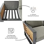 IONIS Gartenlounge Set Aluminium & Teak Anthrazit