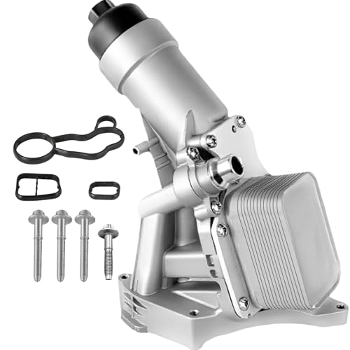 MuHize Upgrade Aluminum Engine Oil Cooler Filter Housing with Gasket,