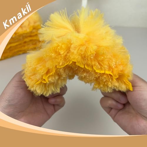 Image of KMAKII 360 Duster Refill Disposable Duster Refills Heavy Duty Duster Refills Unscented Duster Heads 30 Count-Yellow