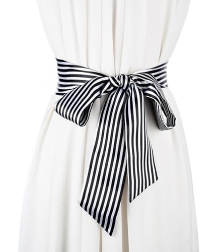 WENLOOY Women Skinny Scarf Belt, Ribbon Satin Belt Sash Necktie Choker