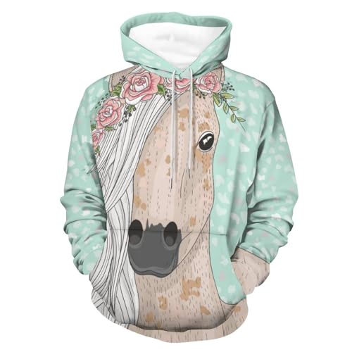 Hoodie licorne verte UMENG cadeau original pull anniversaire S