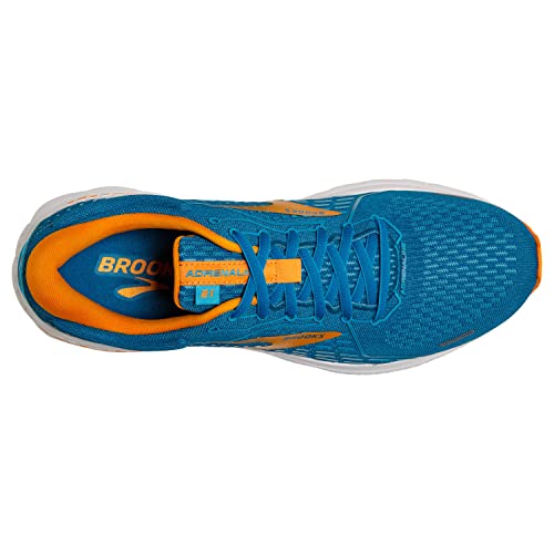 Brooks Men's Adrenaline GTS 21 Running Shoe - Vivid Blue/Orange/White - 14