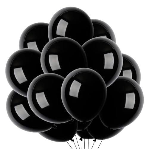 50 Stück Schwarze Luftballons 12 Zoll für Hochzeit Geburtstag Einschulung Weihnachten Kommunion Party Deko