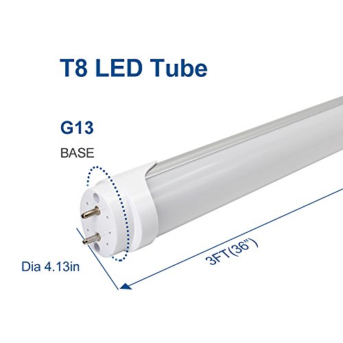 LightingWill LED T8 Light Tube 3FT, Warm White 3000K-3500K, Dual-End Powered Ballast Bypass, 2000Lumens 15W (32W Fluorescent Equivalent), Frosted Cover, AC85-265V Lighting Tube Fixtures, 4 Pack - Image 4