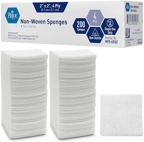 Amazon.com: Medpride Surgical Sponges 2'' x 2'' 200 Pack - Gauze Pads ...