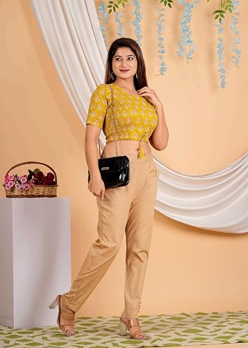 Image of Yash Gallery Women's Cotton Zig-Zag Printed Regular Regular Fit Short Sleeve Blouse
