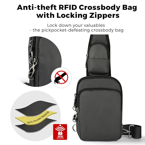 VADOO Sling Bag with Zipper Lock