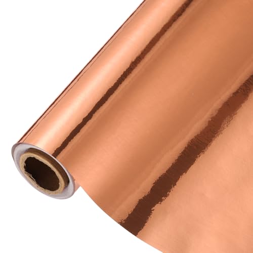 QUARKZMAN Carta Adesiva Spazzolata Rosa Oro 40 cm x 5 m Autoadesive Carta Da Parati Stile Metallo Spazzolato Impermeabile Rivestimento Da Tagliare E Incollare Per Top Cucina Armadi Bagno