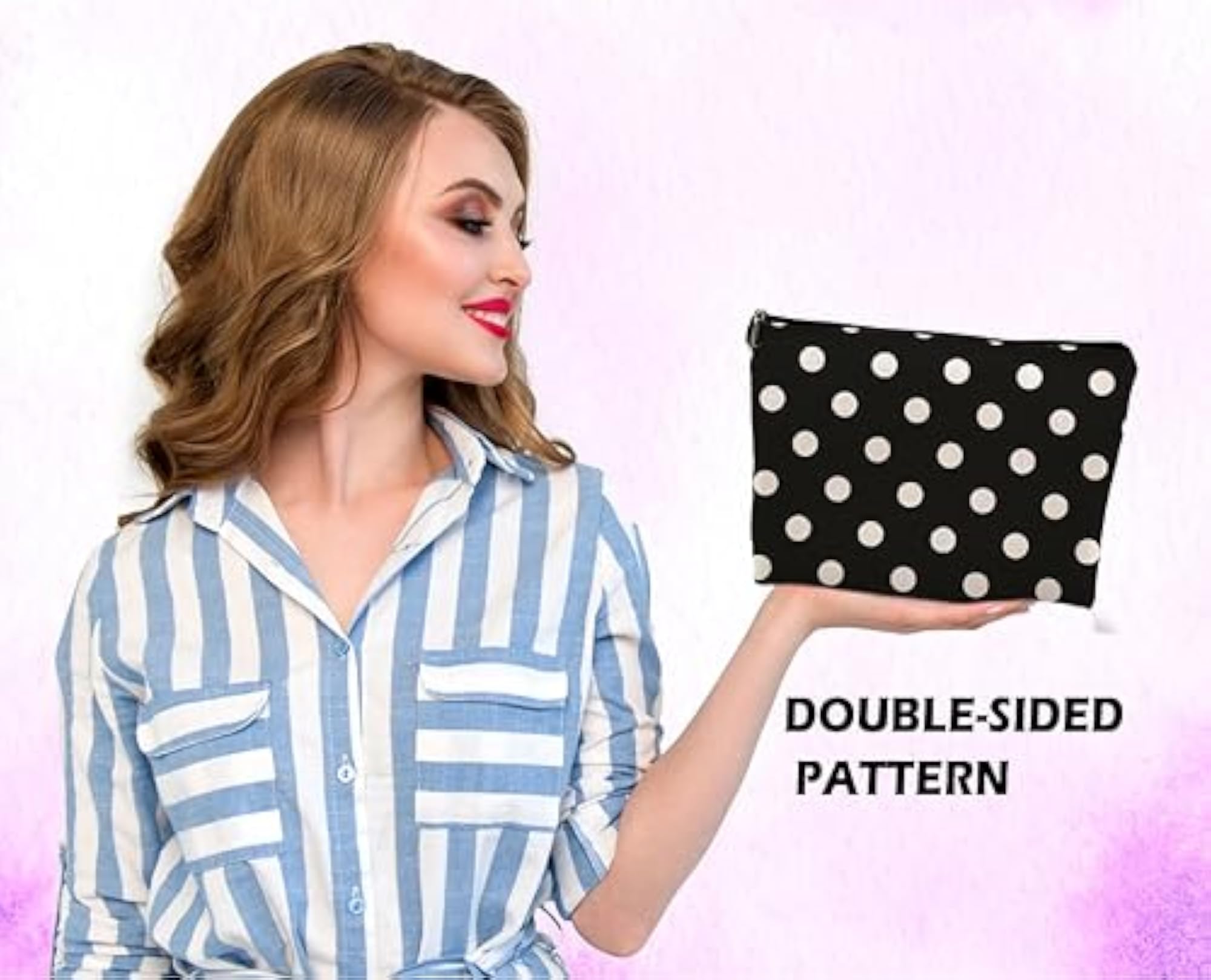 Polka Dot Makeup Bag, Classic Style for Women