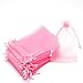 DuangDuang - Bolsa de regalo de gasa de organza (100 unidades), Rosa, 13*18CM