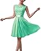 Produktbild ZANZEA Damen Spitze Ärmellos Party Club Kurz Slim Abend Brautkleid Cocktail Ballkleid Grün EU 38/US 6