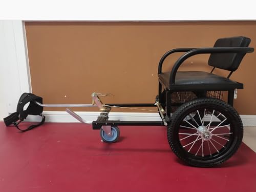 Hundewagen Zum Ziehen Mit Sitz Robuster Hunde-Zugwagen Mit Zuggurt Schwarzer Metallrahmen Perfekt Für Kleine Haustiere Große Hunde(Size:40-60kg/88-132lb)