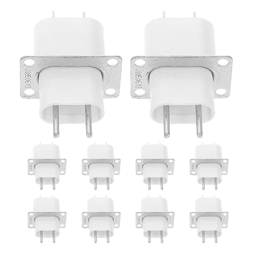 ARTIBETTER 10-Pack Microwave Magnetron Socket with Built-in Through-Core Capacitor, High Voltage Filament Terminal Connector for Microwave Repair, 4-Pin Magnetron Pin Replacem