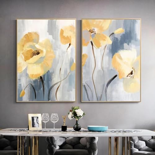 Toile abstraite fleurs KEBIA d'une qualité d'impression premium - 2