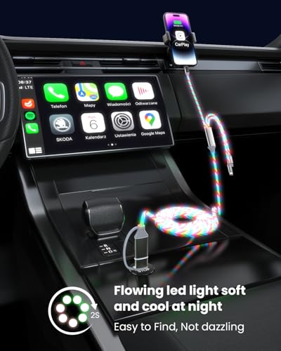 Image of USB C Cable, Colorful Gradual Light up Multi Charging Cable 3 in 1 Type C Charger Fast Charging 60W Led USB Type C Cord Compatible with iPhone 17 /16 /15 /14 /13 /12 /11, Galaxy,pad,Pixel 4FT-MulrtiColor