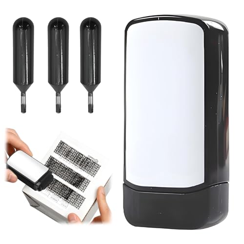 Datenschutz Rollstempel,Identitätsschutz Rollstempel,Identitätsdiebstahl-Prävention Sicherheitsstempell mit 3 Nachfüllpackungen,Id Protection Stamp zum Verbergen Vertraulicher Informationen