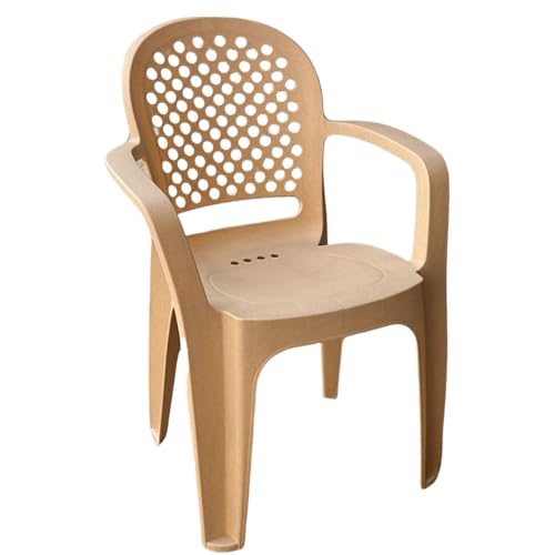 Image of Cello Crystal Armrest Plastic Chair with Matt Finish | Chairs for Living Room, Garden, Home Indoor and Outdoor Use (Colour: Marble Beige, Set of 4)