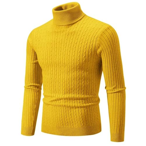 Autumn and Winter Men'S Turtleneck Long-Sleeved Knitted Sweater Slim Pullover Solid Color Top Knitted Sweater2