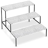 Dosker 3 Tiers Metal Plant Stand,Rectangular Ladder Flower Pots Outdoor, Indoor Plant Display Rack,